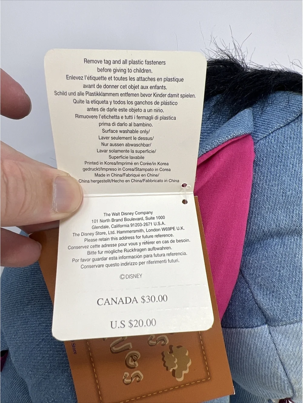 The Disney Store VTG Denim Autograph 